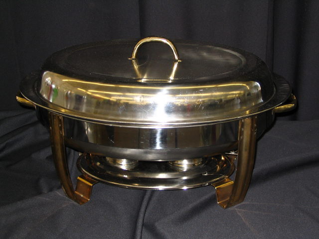 Where to rent Oval 8qt Gold Silver Chafer w Divide Pan in Iowa City IA